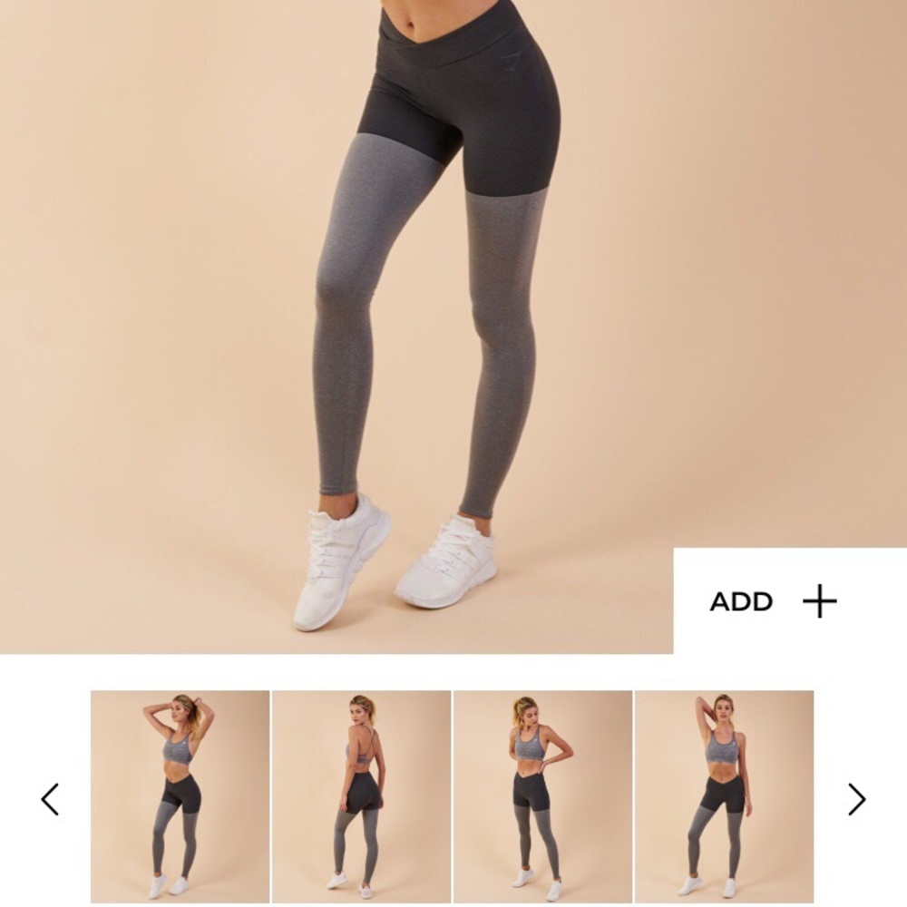 grey / black Gymshark twotone leggings